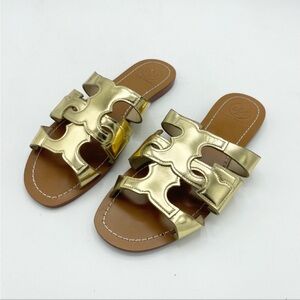 Tory Burch Gold slide sandals size 11